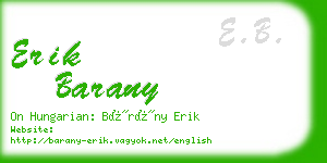 erik barany business card